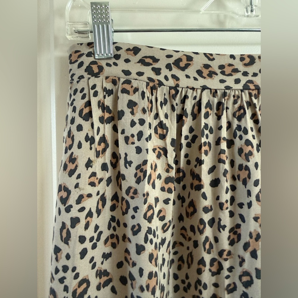 NWT Vintage Nine West leopard print midi skirt elastic back